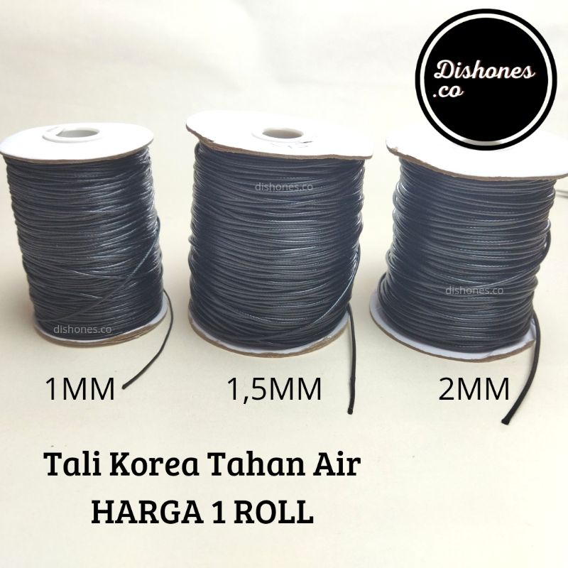 Jual (Per Roll) Tali Korea Hitam 1mm 1.5mm 2mm / Tali Korea Anti Karat ...