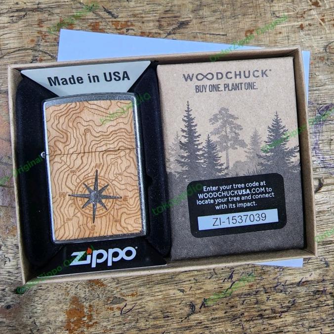 Jual Zippo Original Woodchuck Compass 2 Sisi 49055 ( Case Only