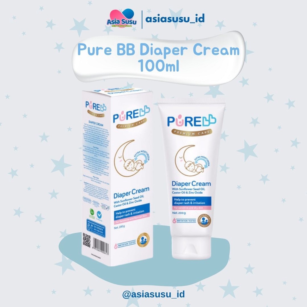 Jual PURE BB BABY DIAPER CREAM 100GR / KRIM PENCEGAH RUAM POPOK ...