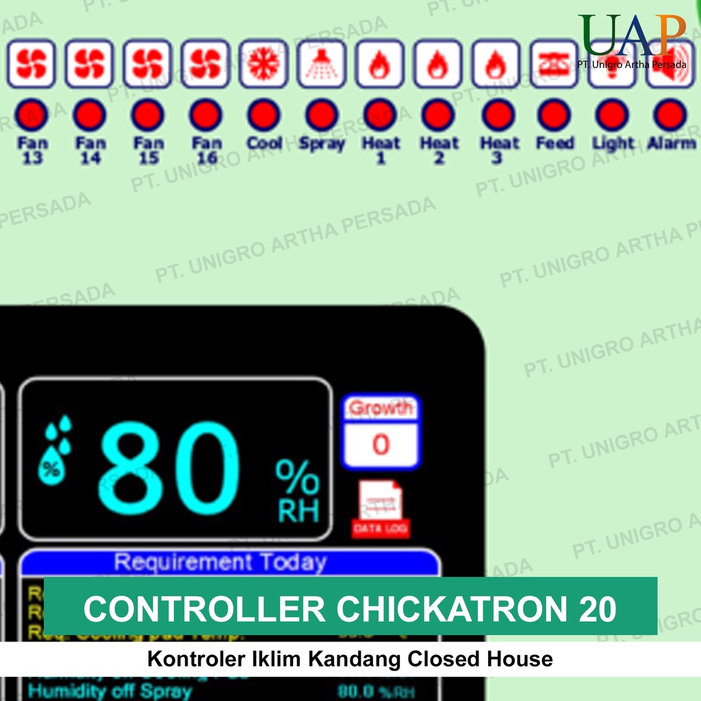 Jual CONTROLLER CHICKATRON 20 (4 TEMP SENSOR & 1 HUMIDITY SENSOR ...