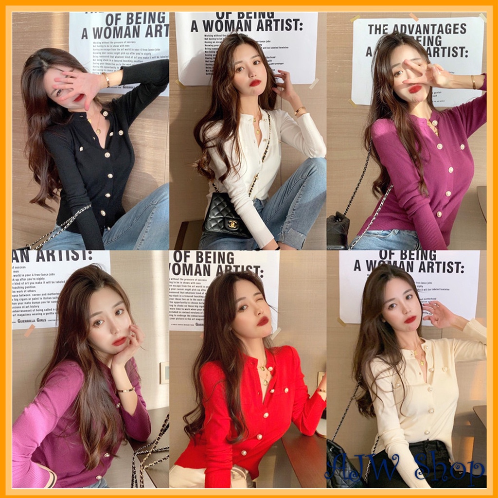 AJW Atasan Rajut Korean Style Wanita Premium Import Lengan Panjang Kekinian High Quality XAZ | Baju Korean Style Lengan Panjang Rajut Elegan Import | Atasan Lengan Panjang Cewek Korean Style Rajut Import | Top Long Sleeve Korean Style Premium Impor