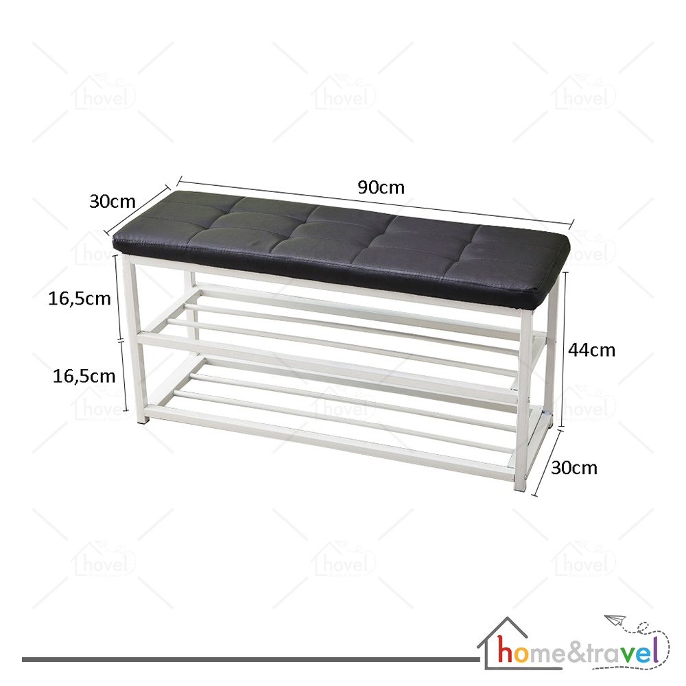 Jual HOVELSHOP Rak Sepatu Sandal Puff Duduk Bangku Sofa 2 Susun Rack 2 ...