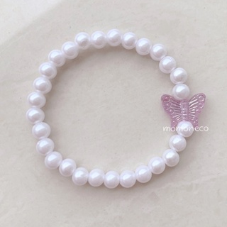 Pearl Butterfly Bracelet - GELANG BEADS MANIK MANIK KUPU KOREA - momoneco