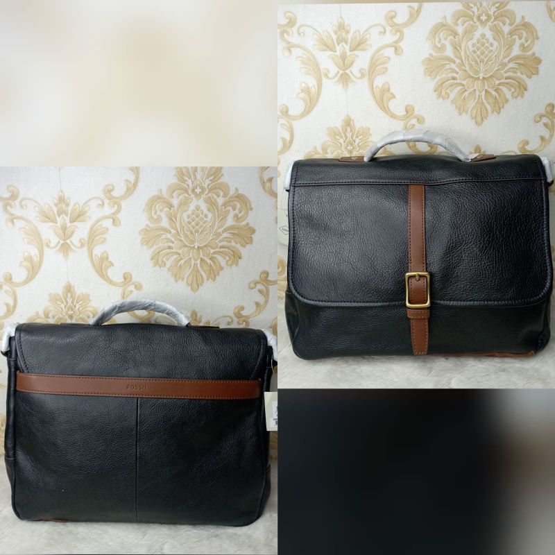 Jual FOSSIL Evan Commuter Black crossbody bag Shopee Indonesia
