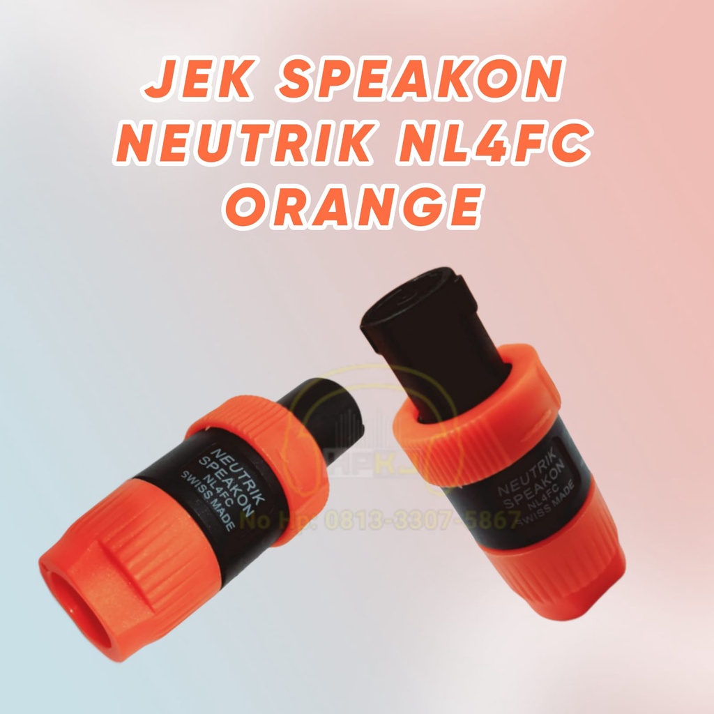 Jual JEK SPEAKON NEUTRIK NL4FC ORANGE jack spikon neutrik nl4fc