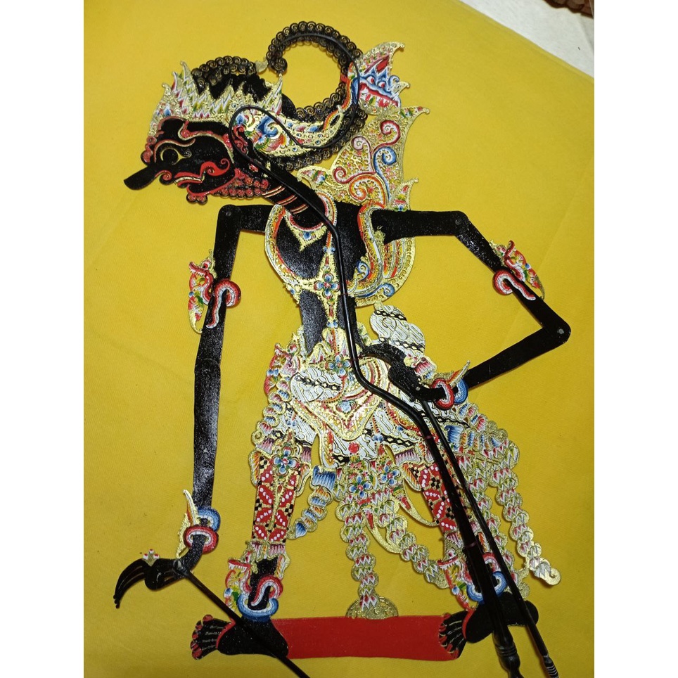 Jual Wayang Kulit Asli Gatotkaca Gapit Sungu Standar Dalang 60 Cm