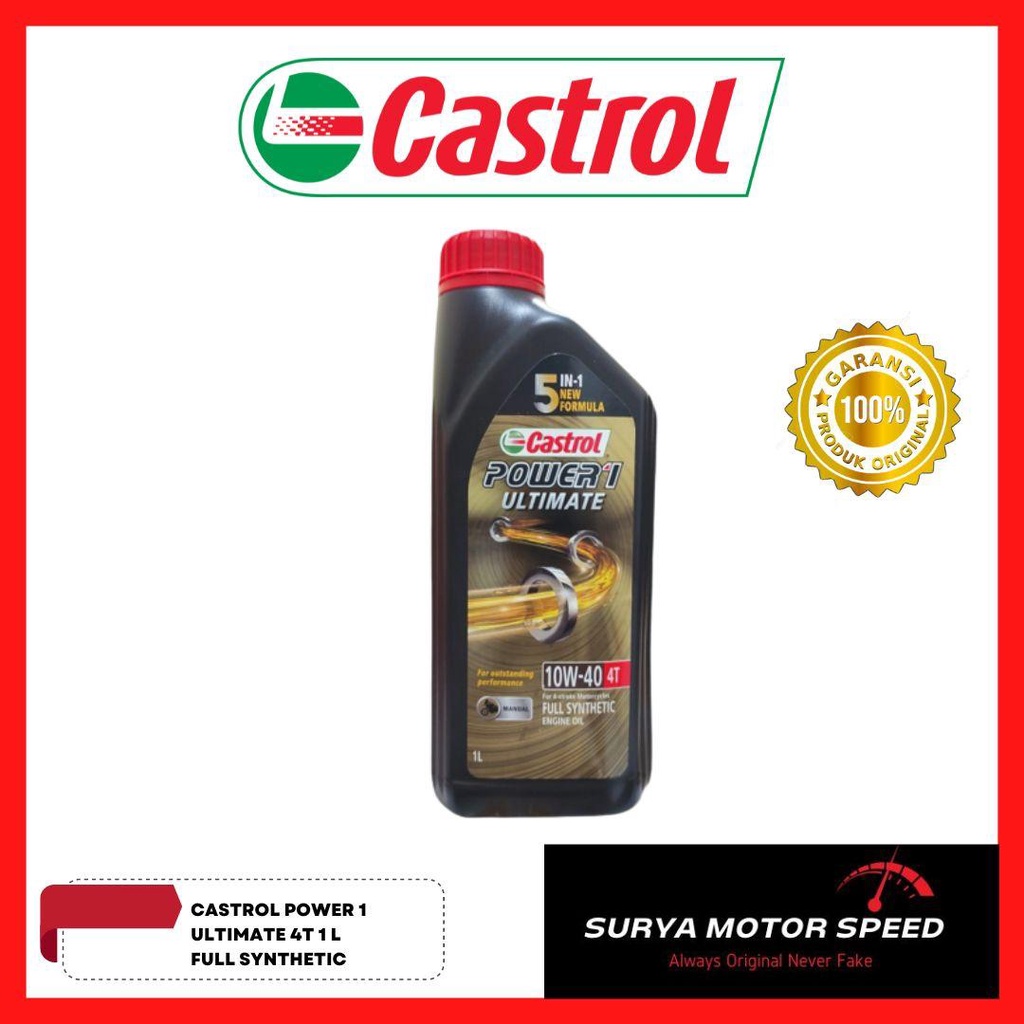 Jual Oli Mesin Motor Castrol POWER1 Ultimate 4T 10W-40 1L R15 Honda CBR ...