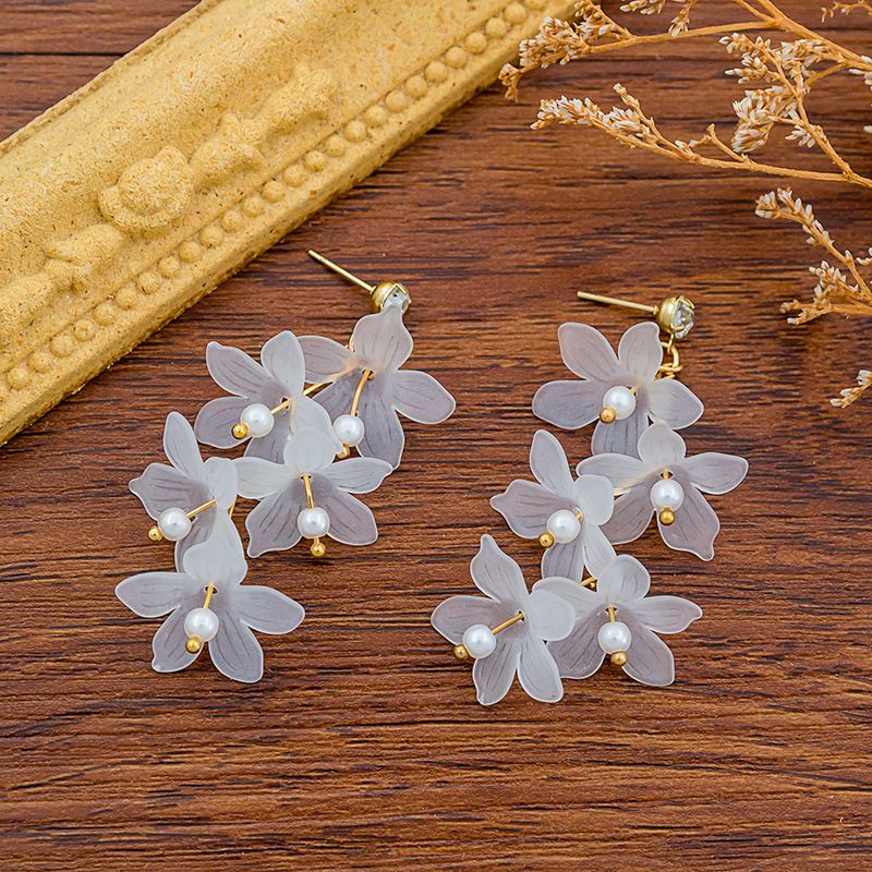 Jual ANT-04 Anting bunga model korea party earring rumbai menjuntai ...