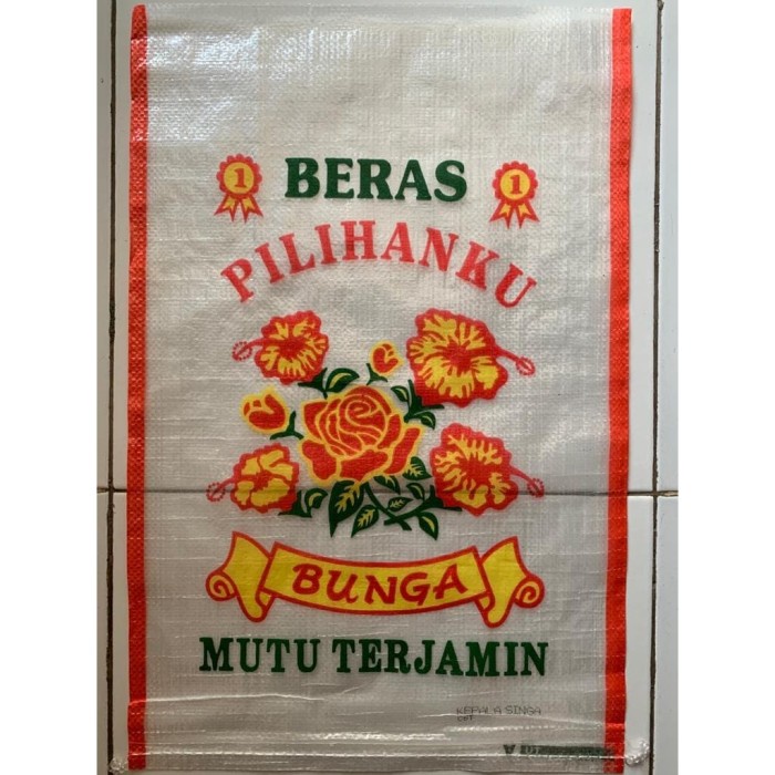 Jual [KNeww] Karung Beras Transparan Cap Bunga List Merah 10Kg | Shopee ...