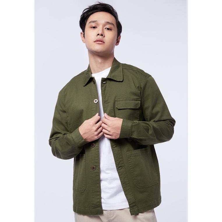 Jual Executive Slim Fit Shirt Jacket Olive | Shopee Indonesia