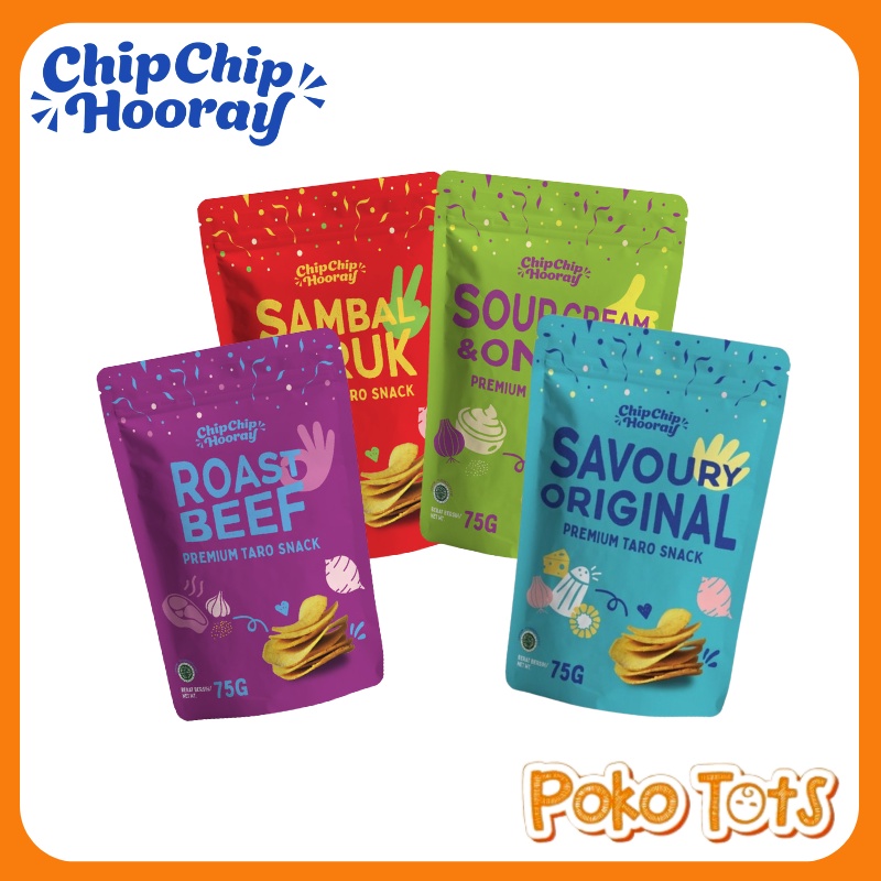Jual Chip-Chip Hooray Premium Taro Snack 75gr Keripik Talas Snack Sehat ...