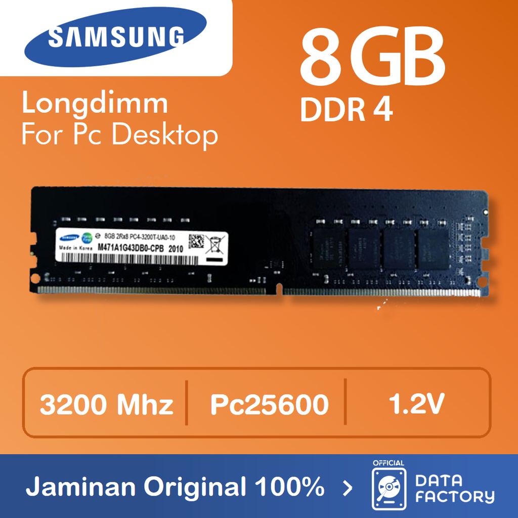 Jual RAM PC SAMSUNG DDR4 8GB PC25600 / 3200MHZ LONGDIMM MEMORY PC ...