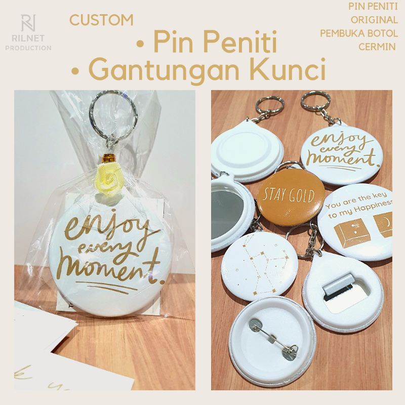 Jual Custom Pin Peniti & Gantungan Kunci (Ori - Pembuka Botol - Cermin ...