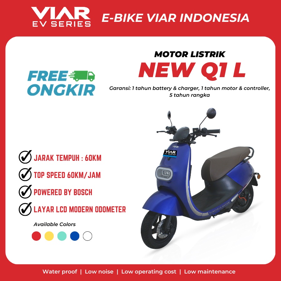 Jual MOTOR LISTRIK VIAR NEW Q1L SUBSIDI PEMERINTAH ORIGINAL
