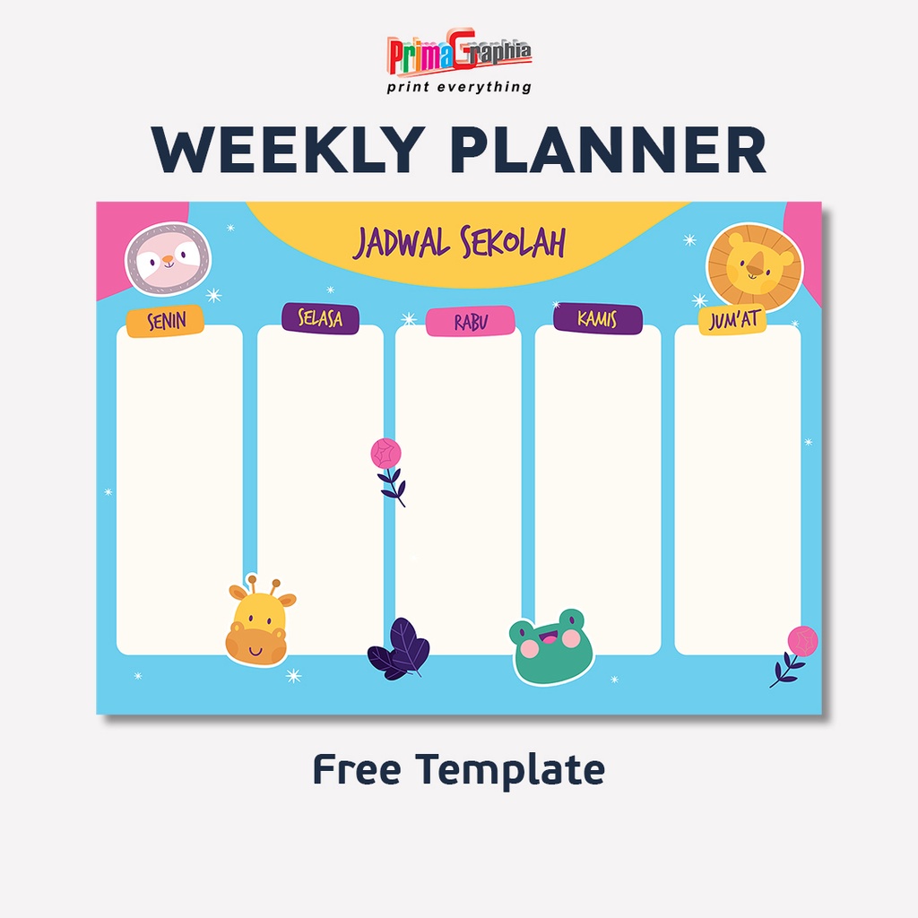 Jual Cetak Weekly Planner Schedule Jadwal Mingguan | Shopee Indonesia