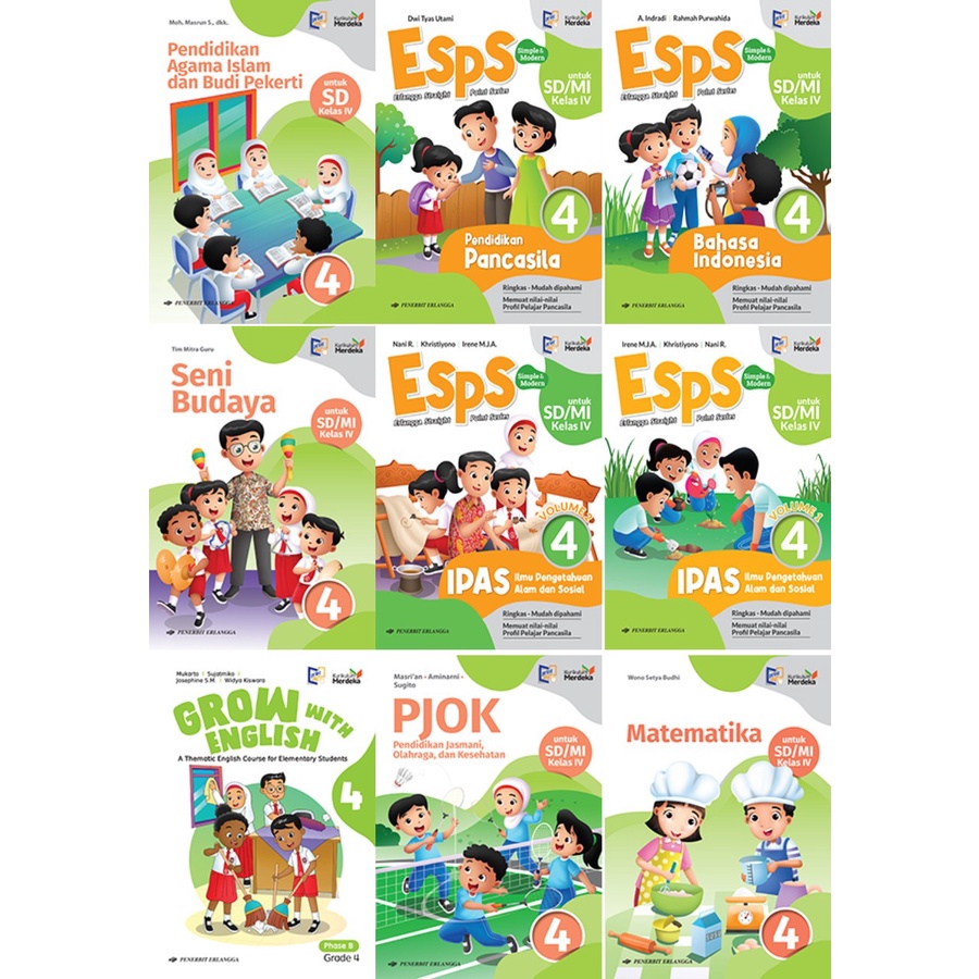 Jual Buku Kelas 4 ESPS SD/MI Kurikulum Merdeka (Penerbit Erlangga ...