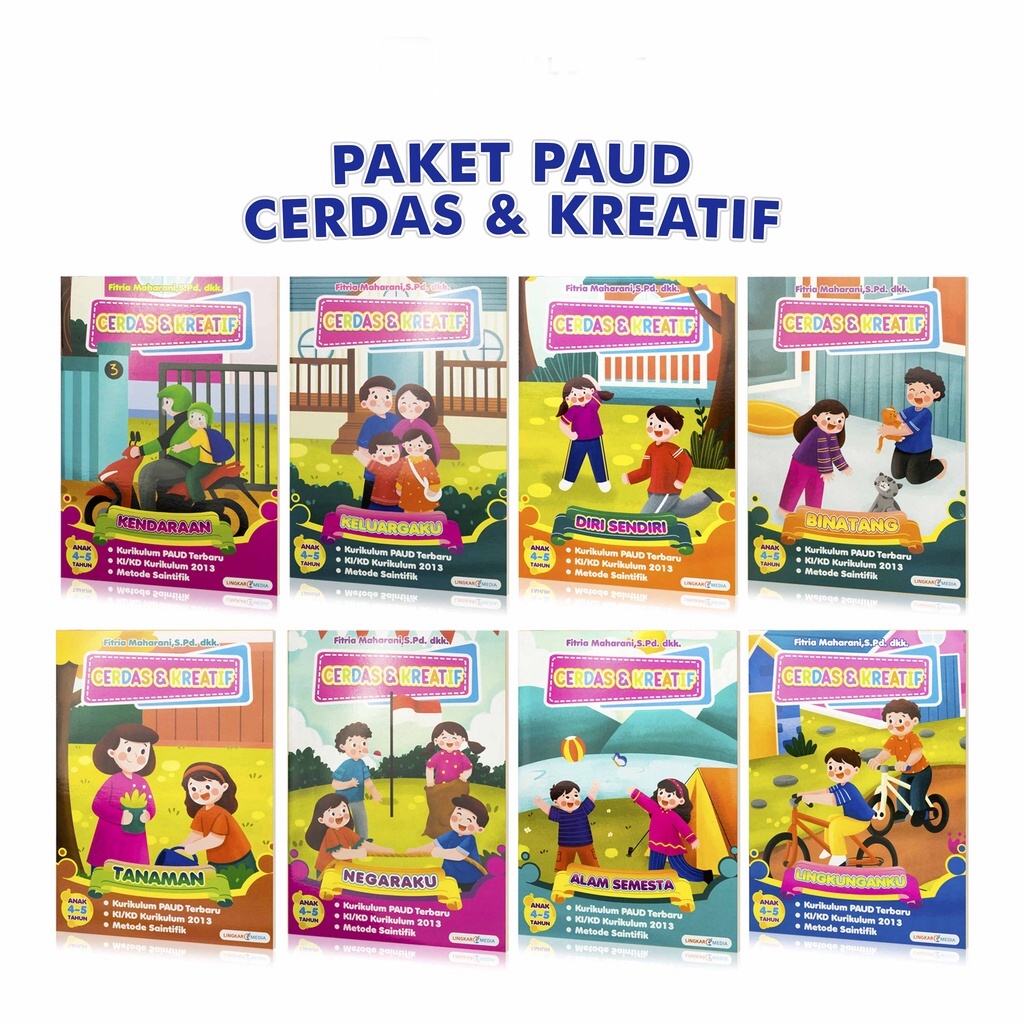 Jual Buku Anak TK PAUD Paket Cerdas Dan Kreatif Usia 4-5 Tahun Isi 8 ...