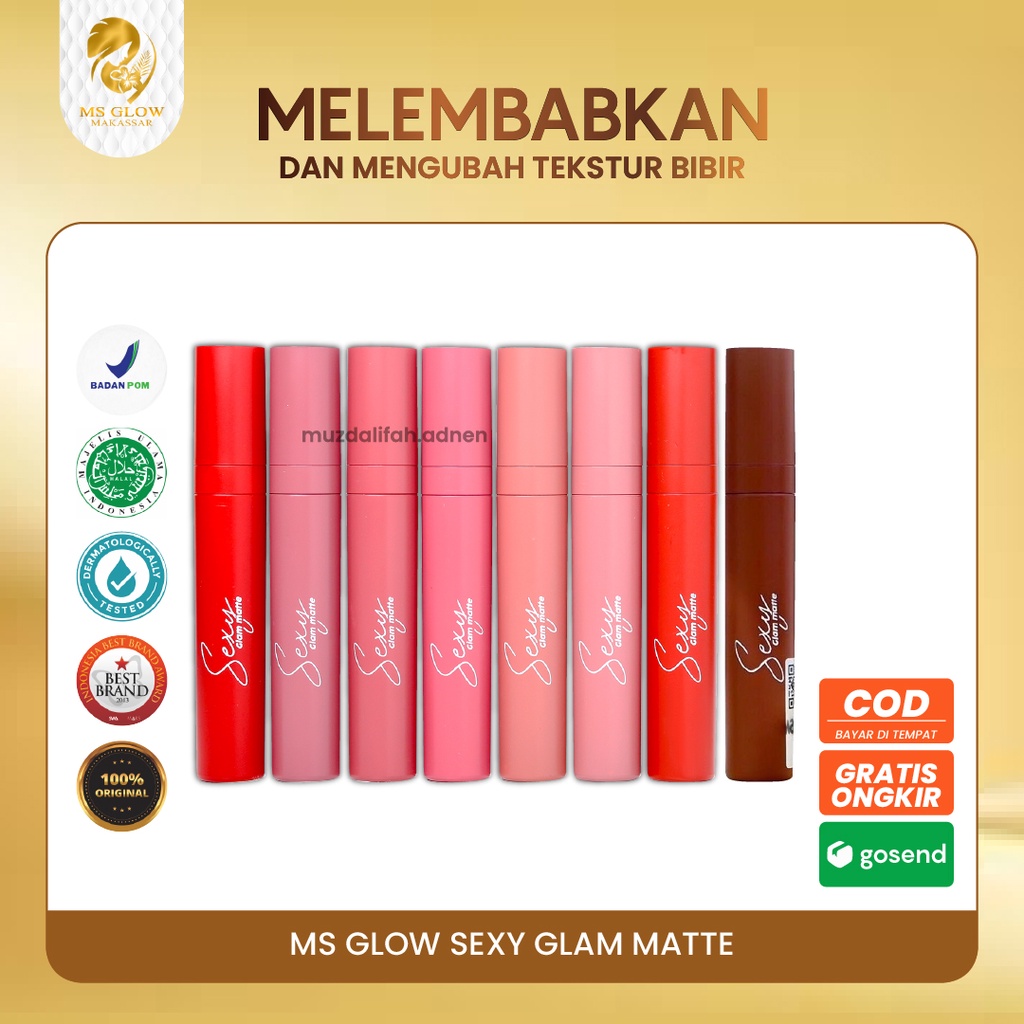 Jual Ms Glow Sexy Glam Matte Ms Cosmetic Lip Cream Lipgloss Pelembab