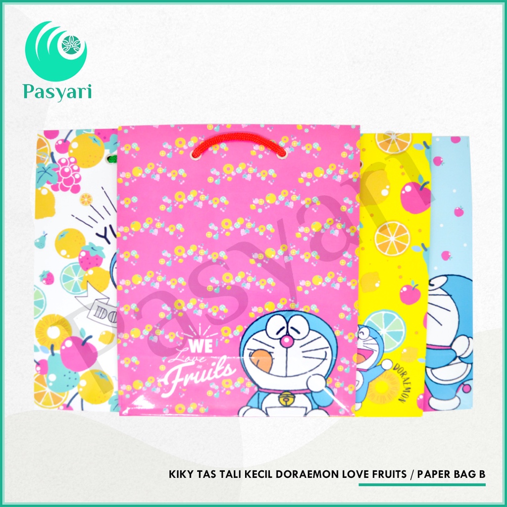 Jual Kiky Tas Tali Kecil Doraemon Love Fruits / Paper Bag B | Shopee ...