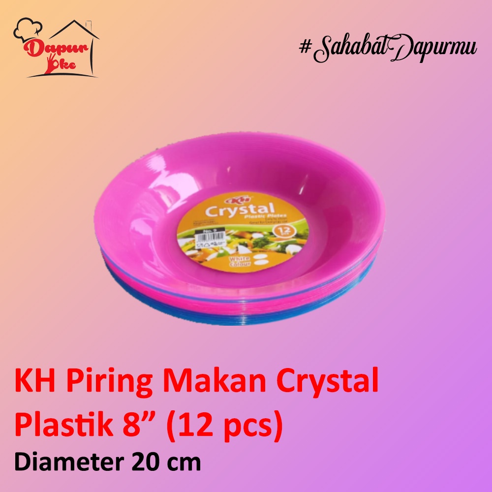 Jual Kh Piring Makan Plastik 8 Inch Crystal 12 Pcs Shopee Indonesia