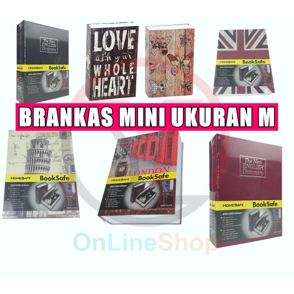 Jual Buku Brankas Mini Kotak Rahasia unik Buku Brangkas Bentuk Buku