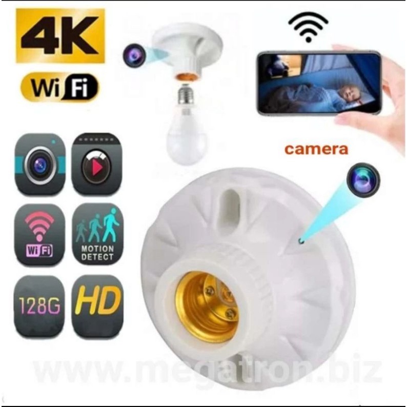 Jual Wifi Spy Camera model Fitting Lampu Live lewat HP jarak jaiuh