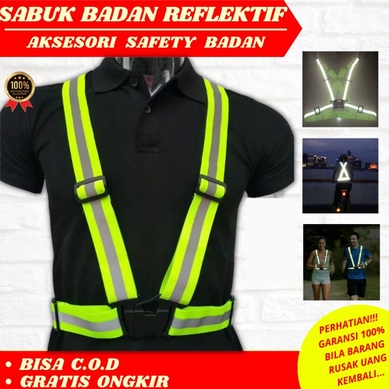 Jual Rompi Reflektor Jas Safety Reflektif Model V Dari Karet Elastis Untuk Pakaian Safety