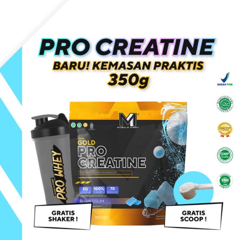 Jual Muscle First Pro Creatine Pouch 350g 70 Servings Free Shaker ...