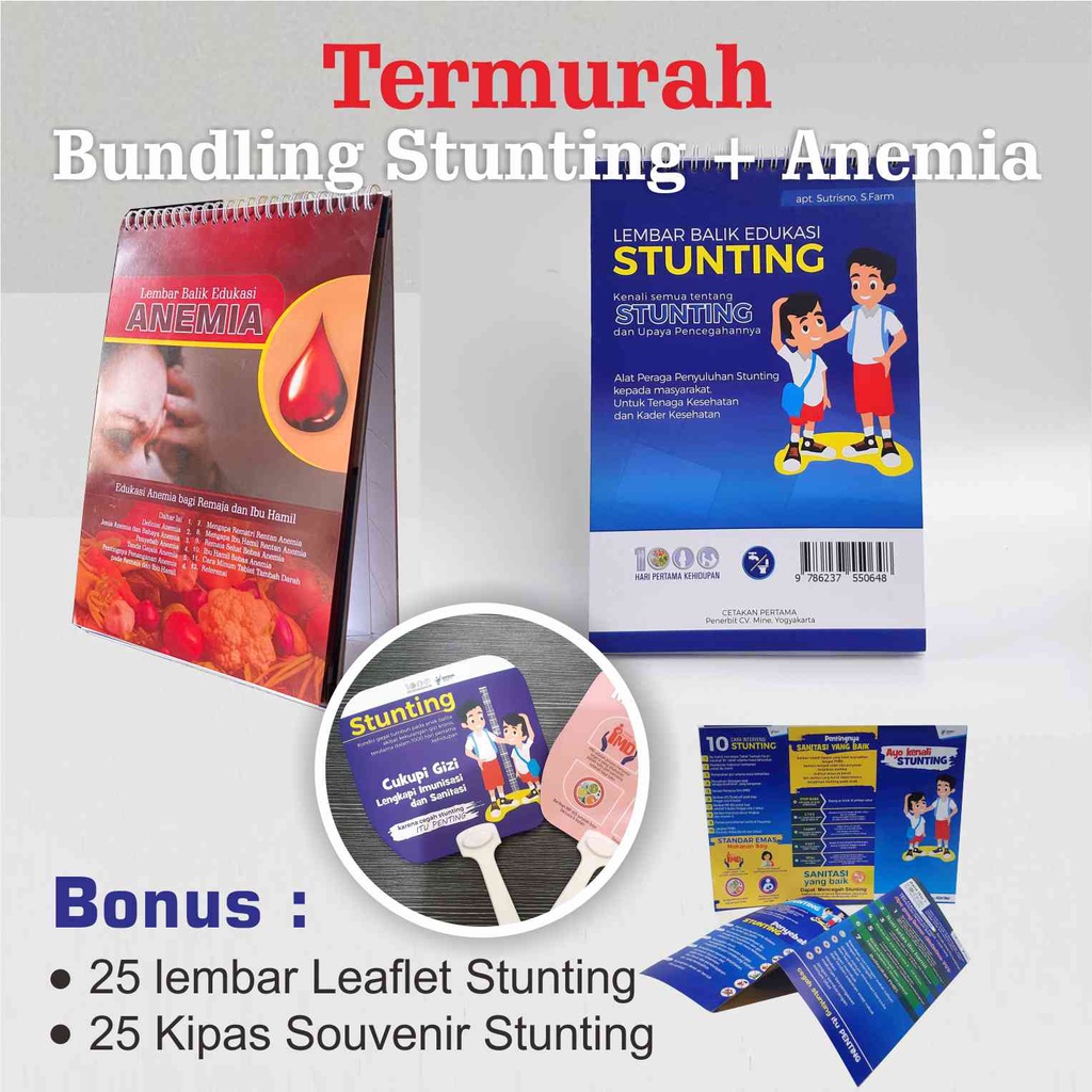 Jual Paket Bundling Lembar Balik Anemia Dan Stunting, Free Brosur Dan ...