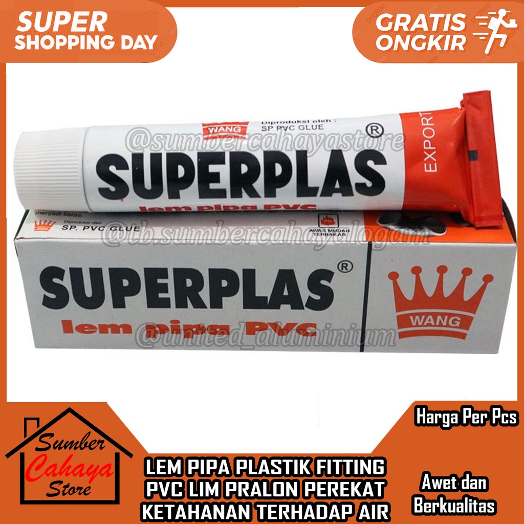 Jual Lem Pipa Pvc Superplas Lim Paralon Pralon Peralon Super Plas Tube Kemasan Odol Piting Rekat