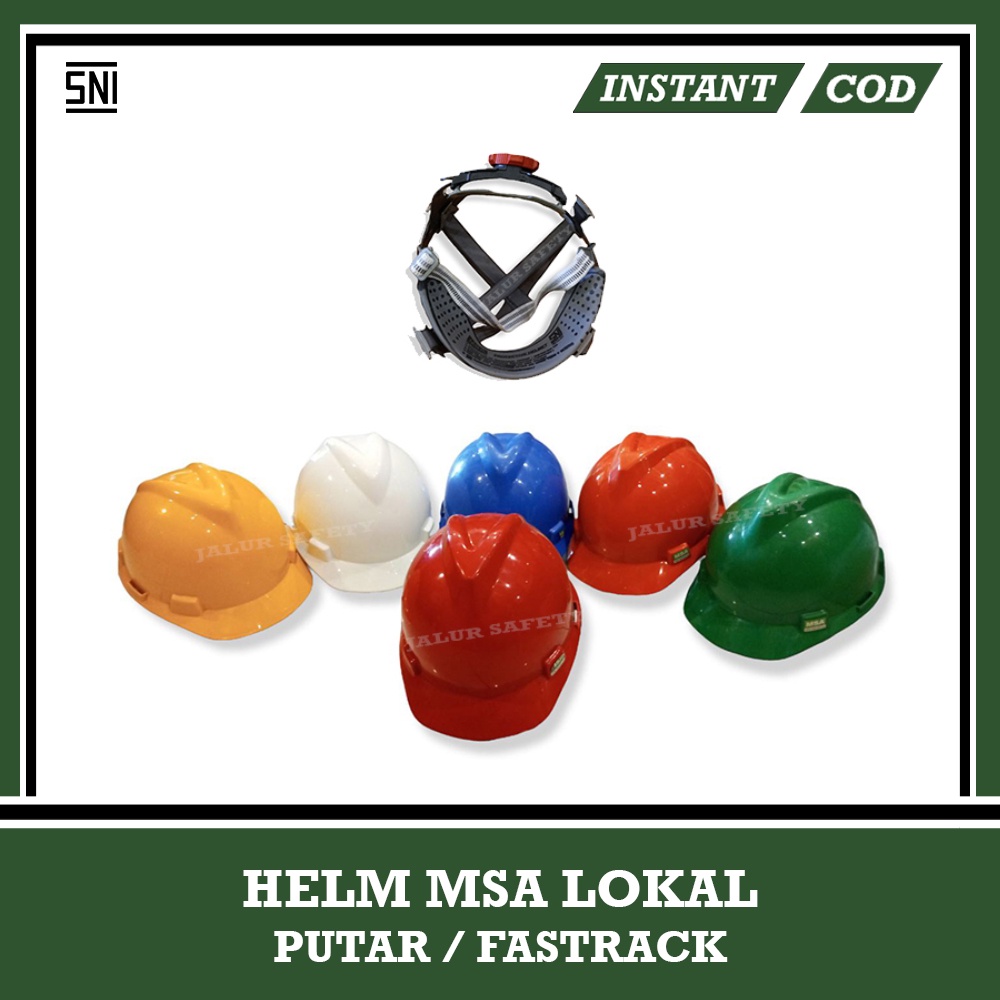 Jual Helm Proyek Safety Sni Msa Lokal Fastrack Putar Dengan Tali Dagu Karet Warna Kuning Putih