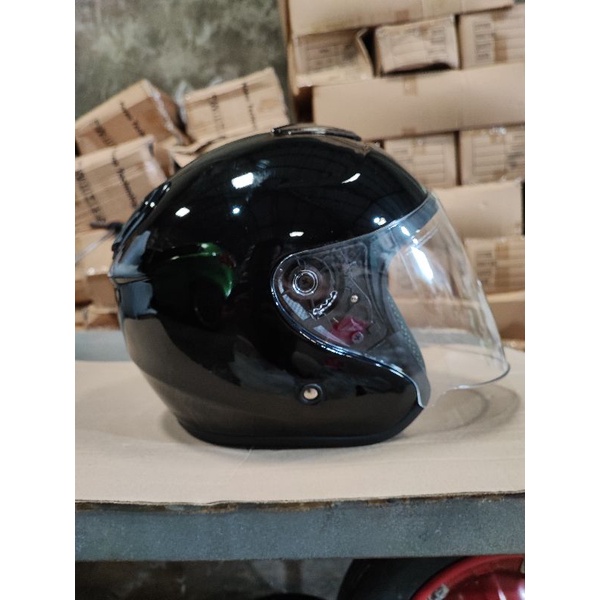 Jual Helm Half Face Dewasa Kyoto Hitam Glossy Premium Sni Shopee