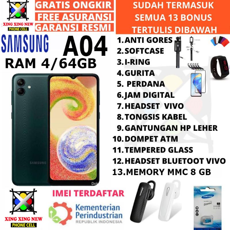 Jual SAMSUNG GALAXY A04 4/64 RAM 4GB ROM 64GB GARANSI RESMI TAM 1 TAHUN ...