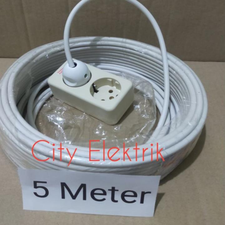 Jual Stop Kontak Jadi Rakitan Kabel 5 Meter + Terminal Uticon 2 Lubang ...