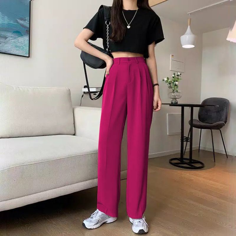 Jual Celana Loose Pants Tauser / Calana Panjang Hitam Fushia Coksu Lime ...