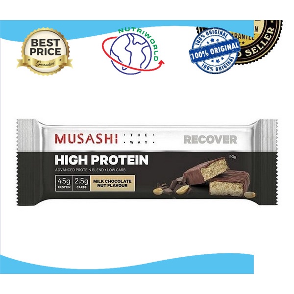 Jual Musashi High Protein Bar Milk Chocolate Nut 90G Shopee Indonesia