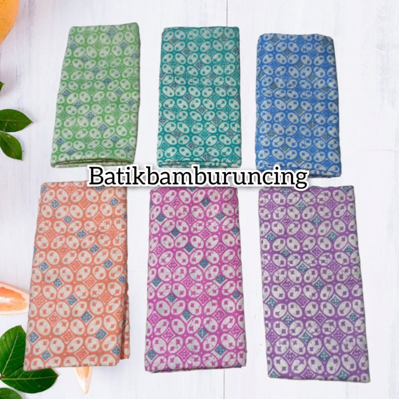 Jual kain batik printing motif kawung warna soft pastel bahan fashion ...