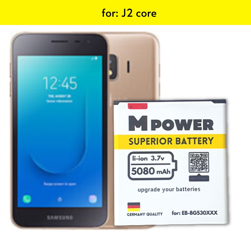 [MPOWER] Batre/baterai DOBEL POWER ORIGINAL 5000 mah SAMSUNG J2 prime/J2  pro/J3 2016/J5 2015/J2 core/A2 core batrai double power G530 G532 J260  J310
