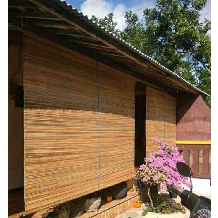 Jual Tirai Bambu Krey Sawit Outdoor Termurah Uk X Tali Dn Kerekan