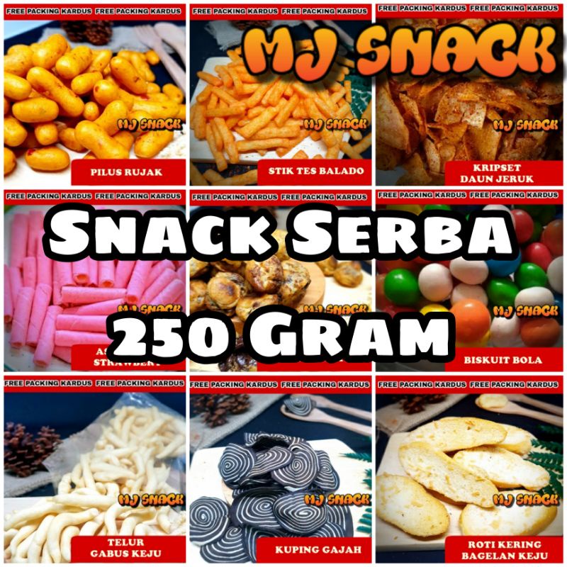 Jual Snack Kiloan 250 Gram Jajanan Manis Pedas Asin Gurih Cemilan