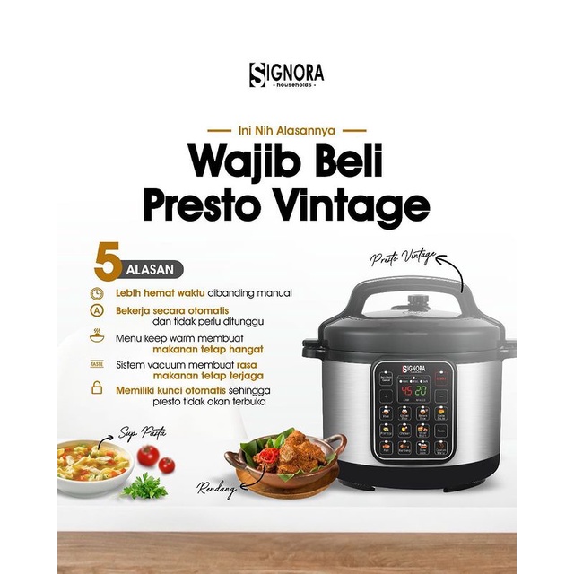 Jual Presto Vintage Pressure Cooker Signora Bonus Hadiah Kategori 5 Shopee Indonesia