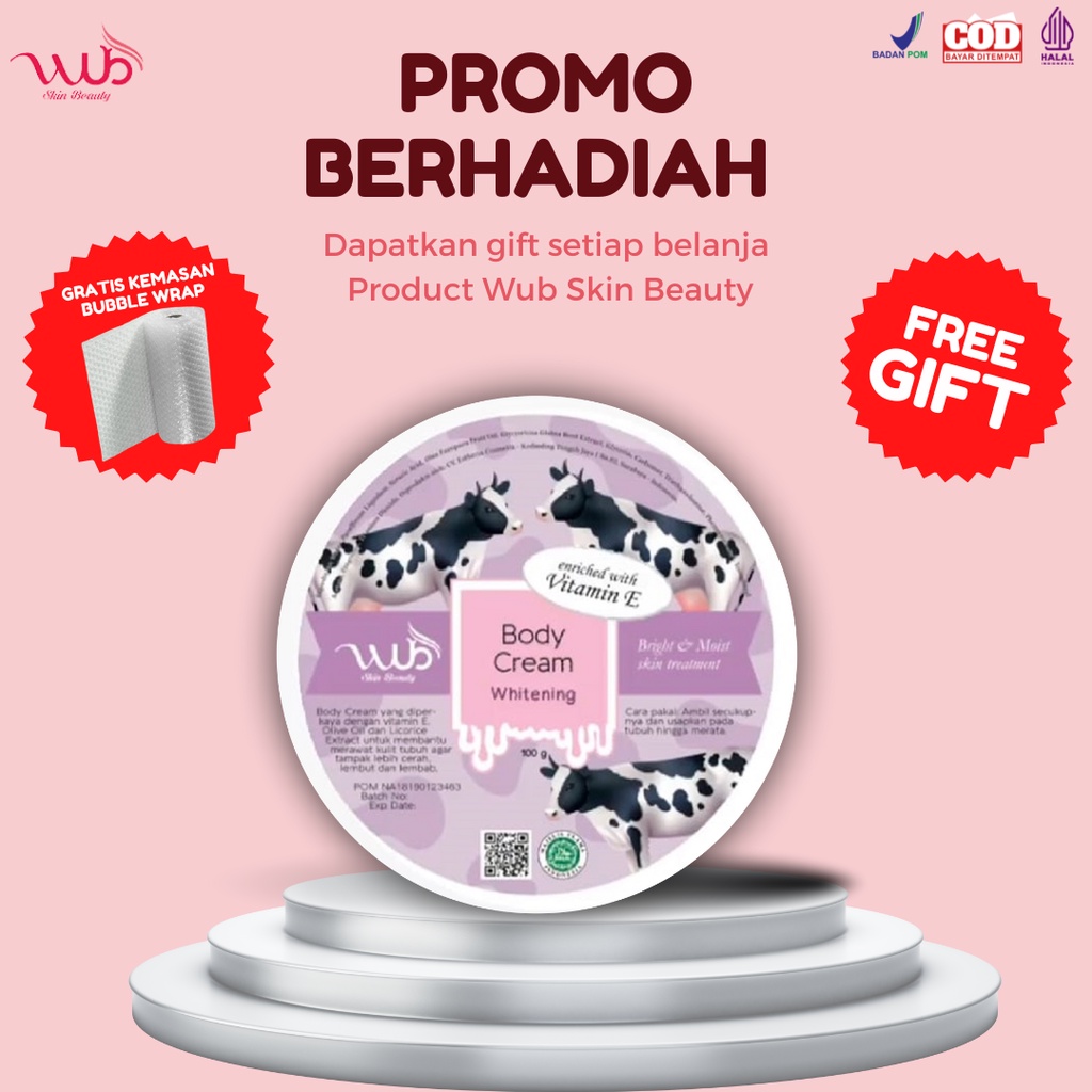 Jual Wub Skin Beauty Body Cream Bleaching Ungu with Vitamin E Olive Oil