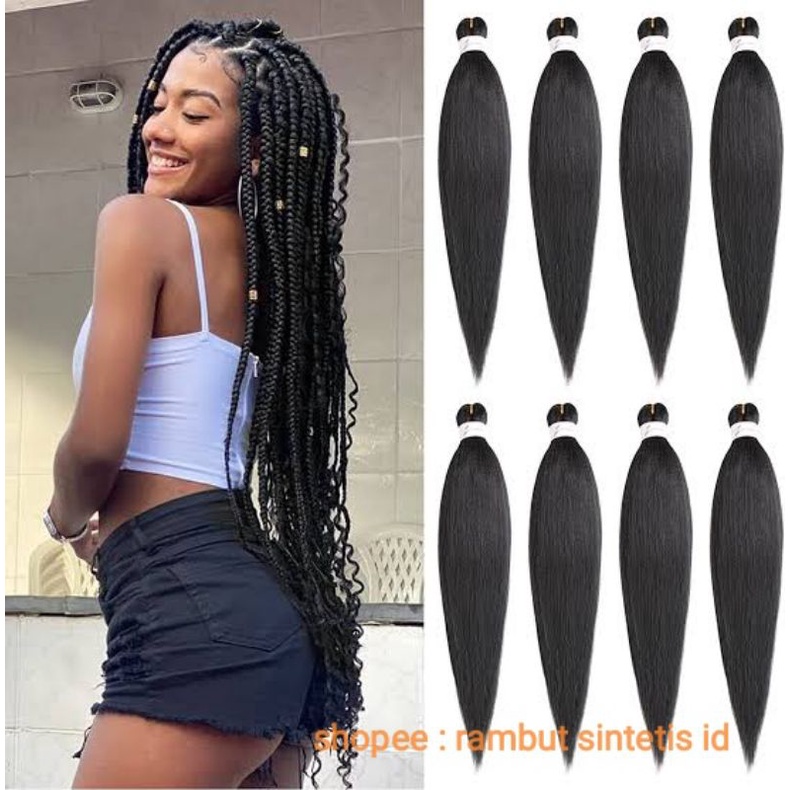 Jual Rambut extension sintetis / rambut sambung panjang 60cm bahan ...