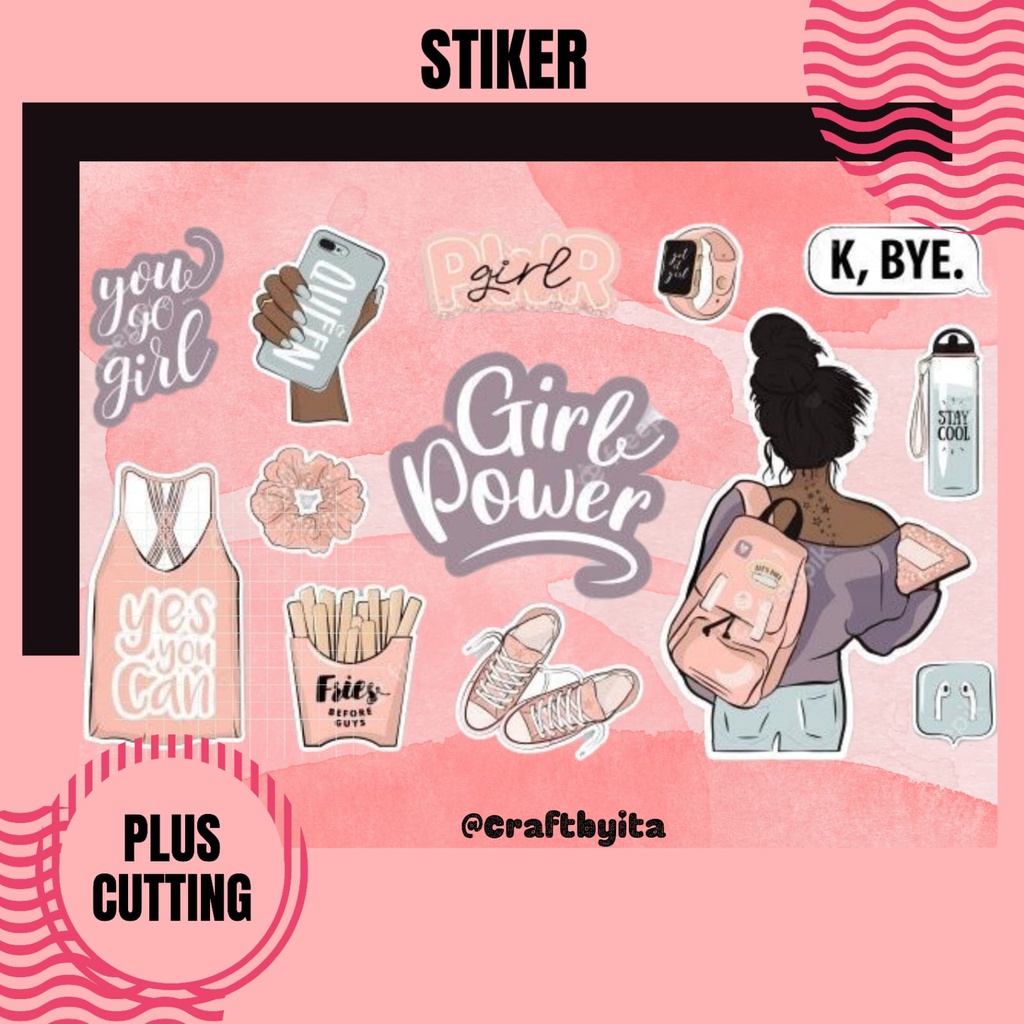 Jual STICKER A6 GIRL (Aesthetic/A6/Korea/Kpop/Vinyl/Cromo/TUMBLR/Bujo/Cute) | Shopee Indonesia
