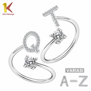 Satu Keluarga Cincin Huruf Silver Abjad Huruf A-Z K59  Cincin Wanita Huruf Stainless Inisial Nama Cincin Alphabet Wanita Fashion