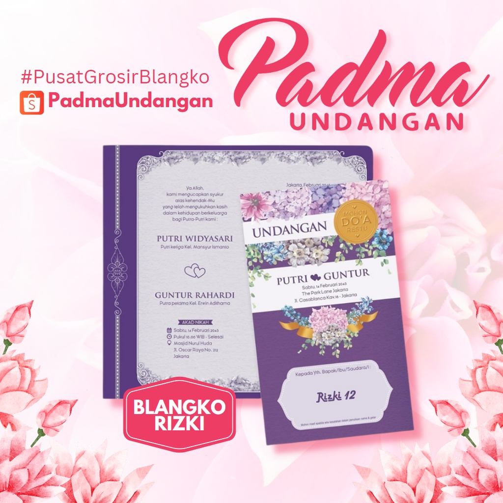 Jual Blangko Undangan Rizki Jual Pusat Grosir Blangko Kertas Kartu Undangan Kosong Nikah