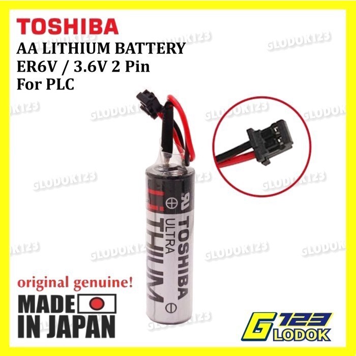 Paquete De 2 Baterías De Litio ER6V/3.6V 2400mAh PLC Con Enchufe Negro Er6vc119a Er6vc119b Bateria De Litio Para Bateria Plc Y Sistema M70 M60