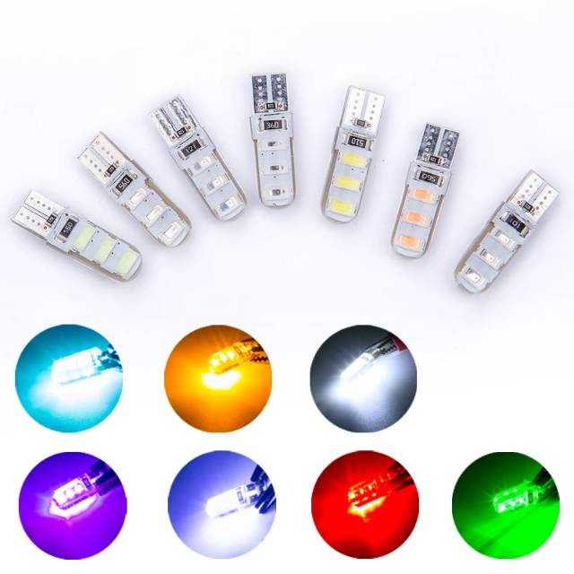 Lampu LED T10 GEL JELLY Sein Senja Mundur Lampu Tahan Panas Kedip 6 Titik