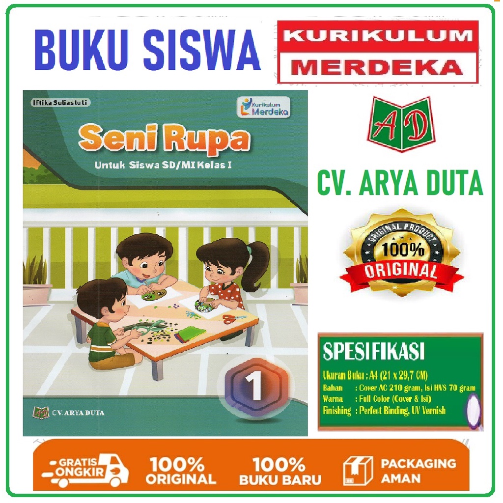 Jual BUKU SISWA SENI RUPA SD / MI KELAS 1 KURIKULUM MERDEKA SD KELAS I ...