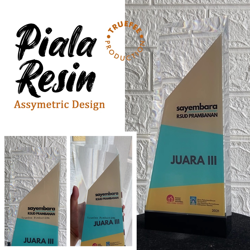 Jual Piala Resin Desain Asimetris Asymetric Design Custom Elegan Unik Artistik Shopee Indonesia